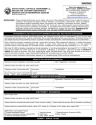 State Form 56082 Institutional Controls Environmental Restrictive Covenant / Deed Notice Modification or Termination Request - Indiana