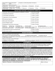 State Form 56082 Institutional Controls Environmental Restrictive Covenant / Deed Notice Modification or Termination Request - Indiana, Page 2