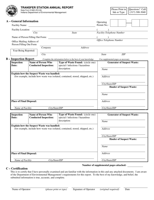 State Form 51885  Printable Pdf