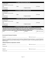 State Form 56088 No Further Action Request Cover Sheet and Report Format - Indiana, Page 2