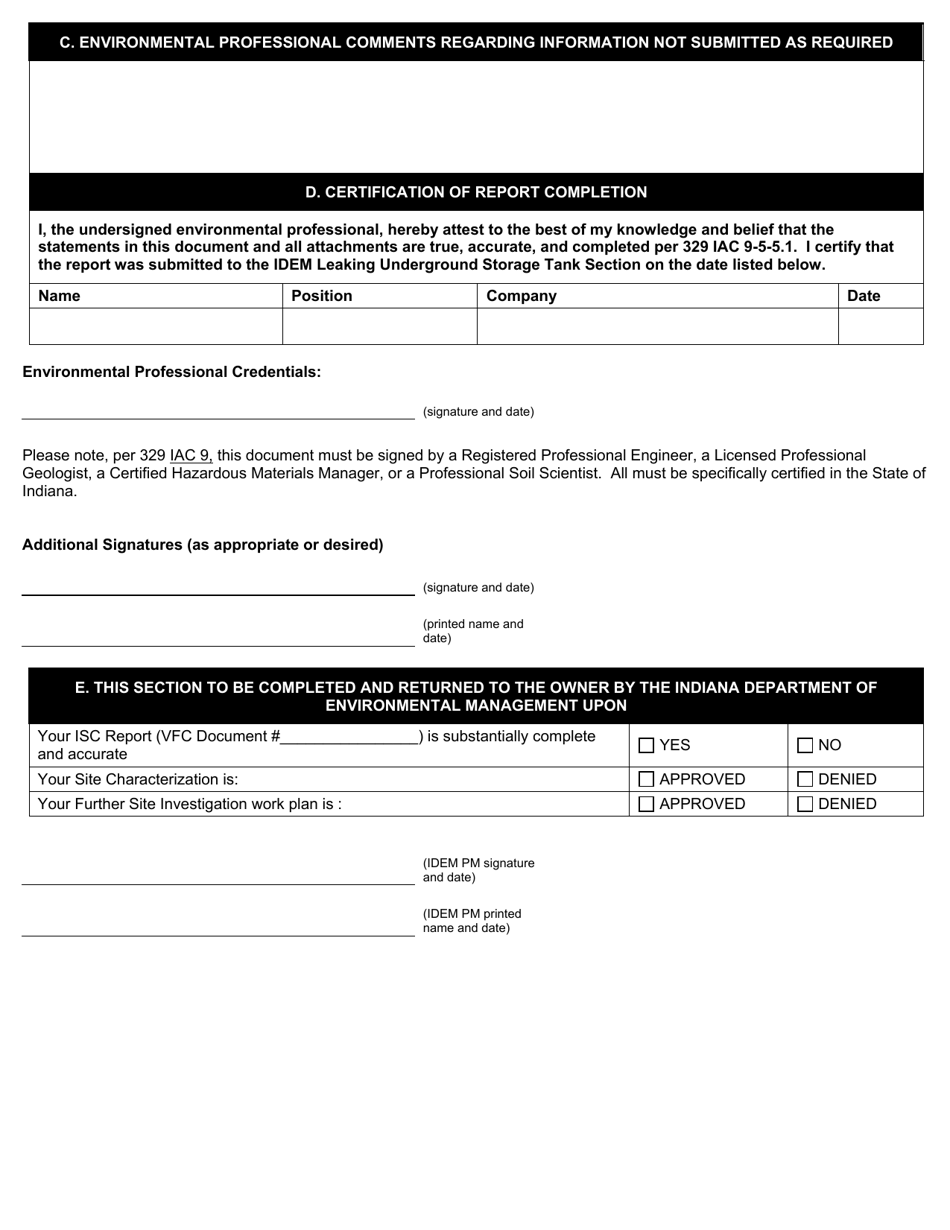 State Form 55440 Lust Initial Site Characterization (Isc) Checklist - Indiana, Page 3