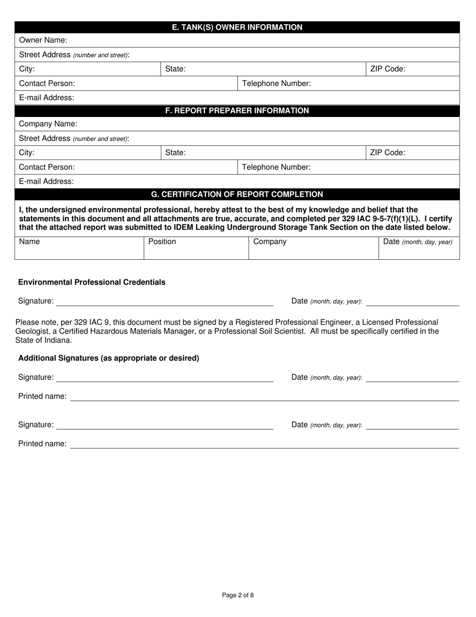 State Form 56087 Quarterly Monitoring Report (Qmr) Cover Sheet and Report Format - Indiana, Page 2