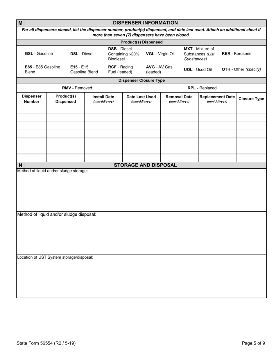 State Form 56554 Underground Storage Tank Systems Closure Report - Indiana, Page 5