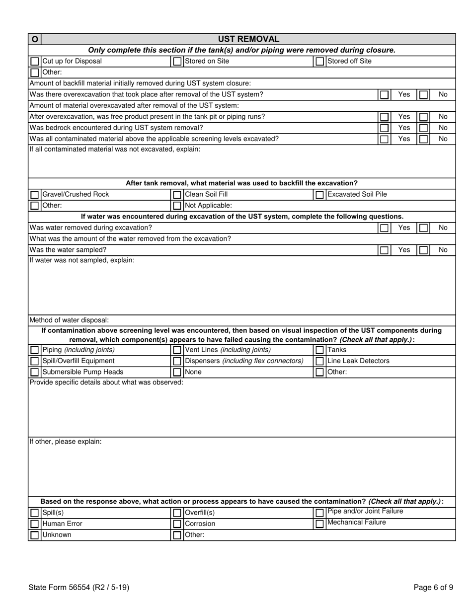 State Form 56554 Underground Storage Tank Systems Closure Report - Indiana, Page 6