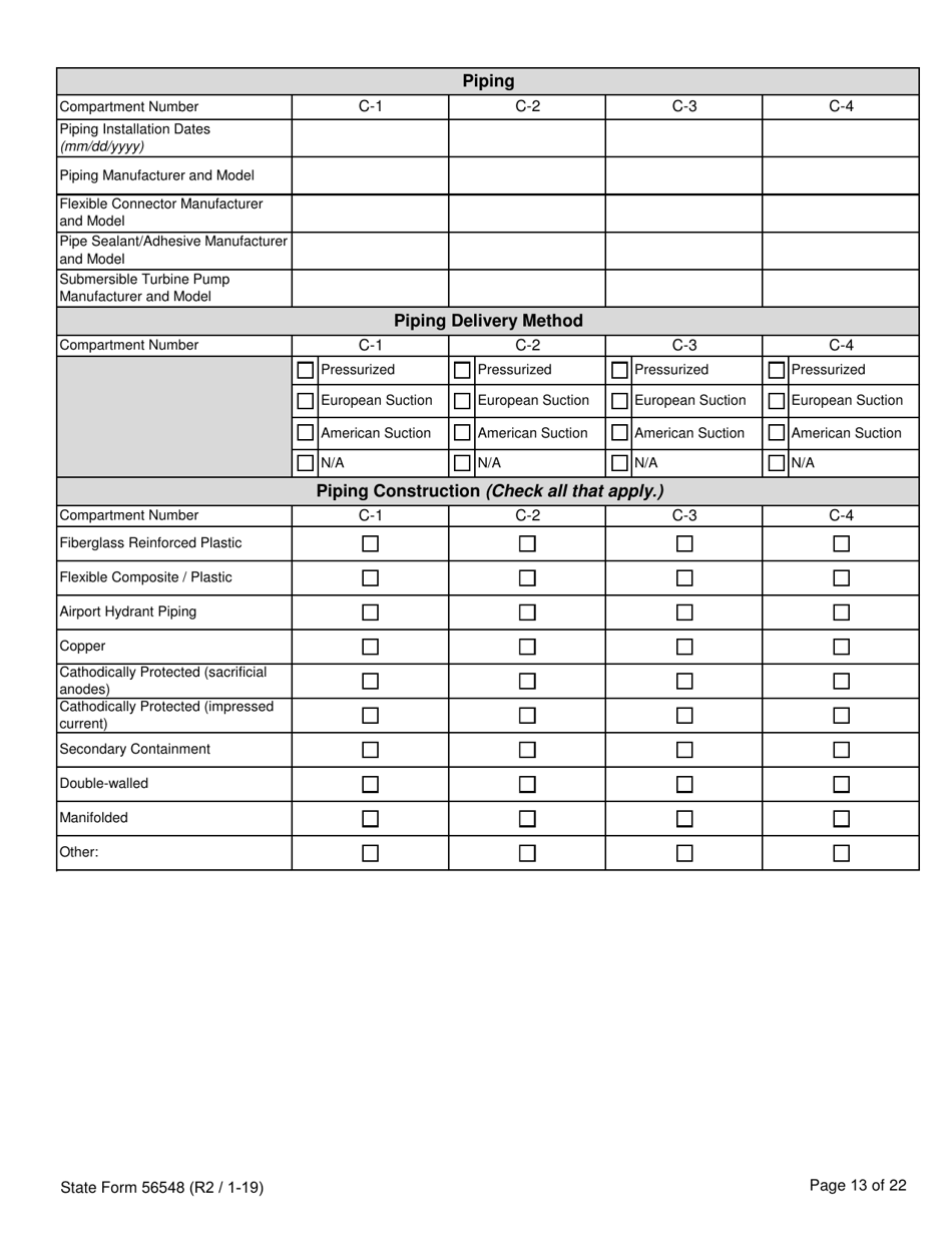 State Form 56548 Initial Registration for Underground Storage Tanks - Indiana, Page 13