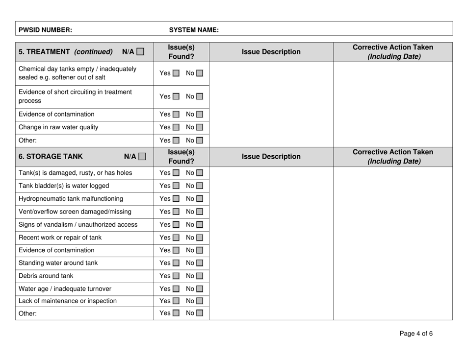 State Form 55983 Level 2 Assessment - Transient Public Water System - Indiana, Page 4