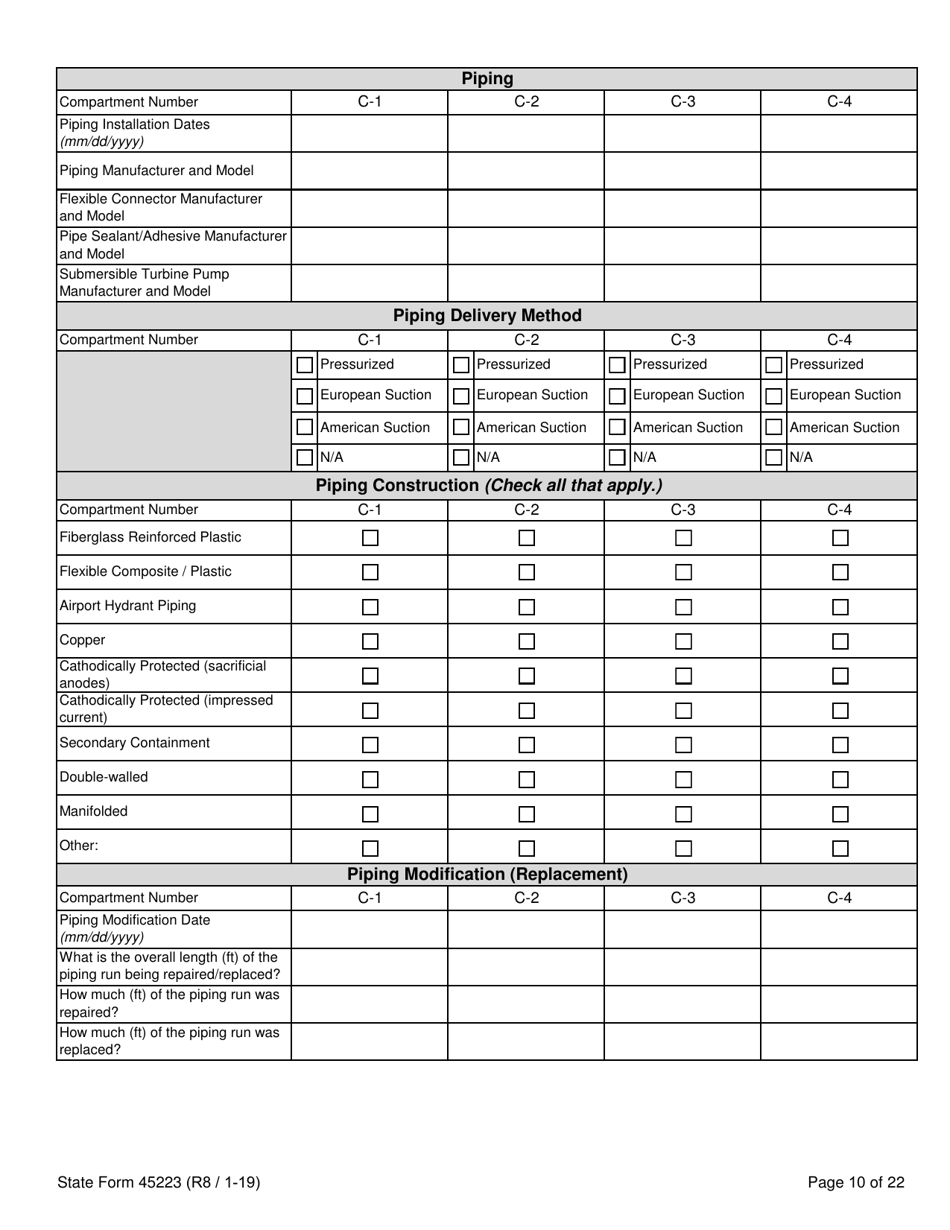 State Form 45223 Notification for Underground Storage Tank Systems - Indiana, Page 10