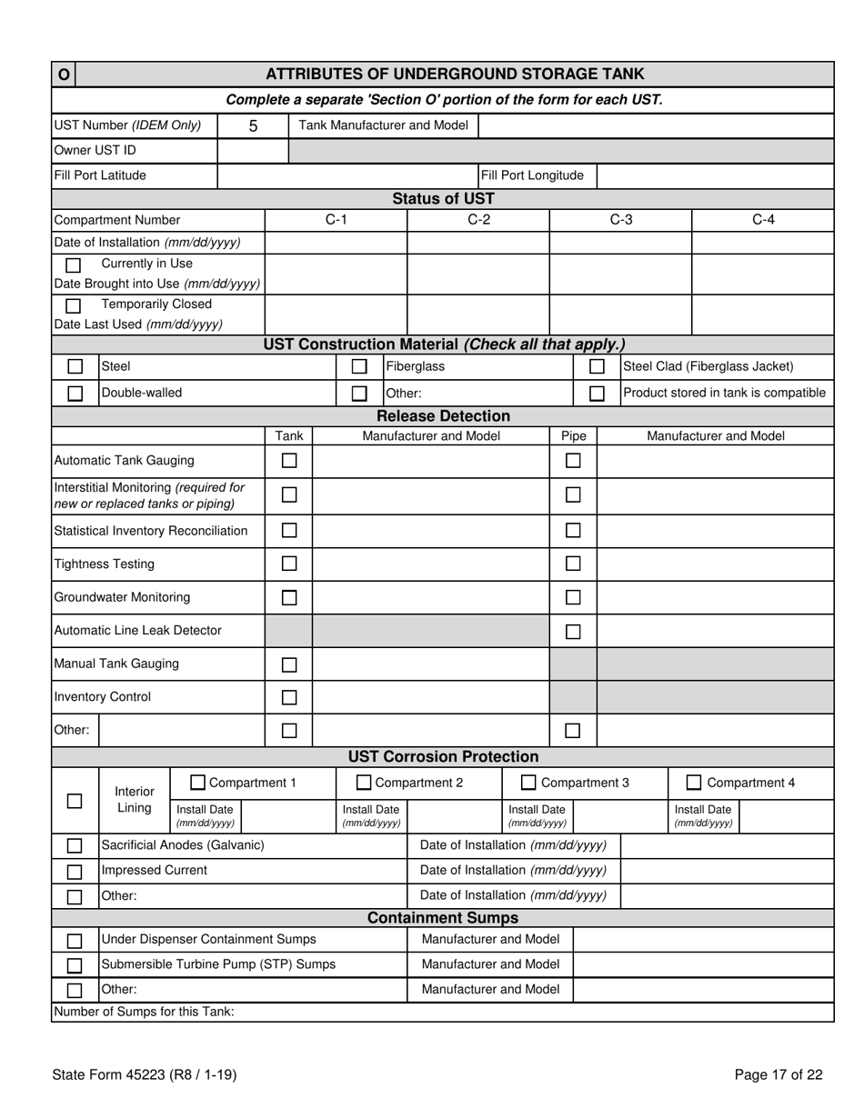 State Form 45223 Notification for Underground Storage Tank Systems - Indiana, Page 17