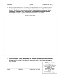 State Form 53016 Nontransient Total Coliform Site Sampling Plan - Indiana, Page 2