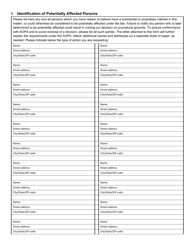 State Form 49456 Identification of Potentially Affected Parties - Indiana, Page 2