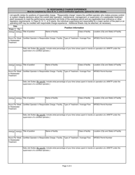 State Form 47289 Application for Wastewater Treatment Plan Operator Certification Examination - Indiana, Page 3