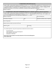 State Form 47289 Application for Wastewater Treatment Plan Operator Certification Examination - Indiana, Page 4