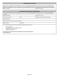 State Form 51494 Application for Provisional Wastewater Treatment Plant Operator Certification - Indiana, Page 4