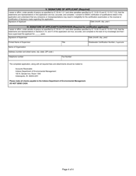 State Form 53785 Application for Wastewater Treatment Plant Apprentice to Request Certification - Indiana, Page 4