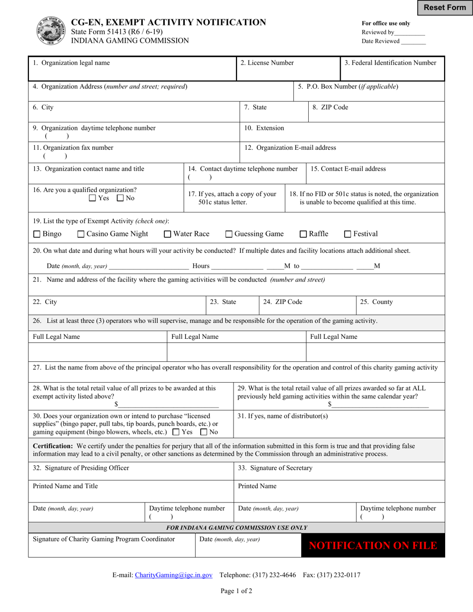Form CG EN State Form 51413 Download Fillable PDF Or Fill Online 