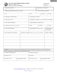 Form CG-VTA (State Form 54742) Volunteer Ticket Agent - Indiana