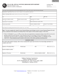 Form CG-21 (State Form 47835) Annual License Gross Receipts Report - Indiana