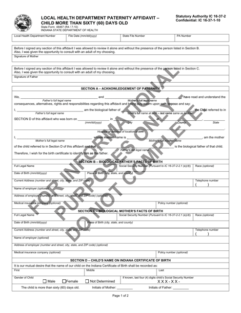 State Form 48467  Printable Pdf