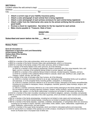 Dangerous Wild Animal Registration Form - Iowa, Page 2