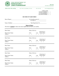 Form S-3 &quot;Record of Mares Bred&quot; - Iowa