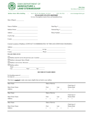 Document preview: Form S-3 Stallion Status Report - Iowa