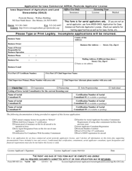 Form 009-403-AA &quot;Application for Iowa Commercial Aerial Pesticide Applicator License&quot; - Iowa