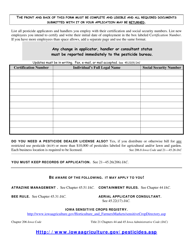 Form 009-403-AA Application for Iowa Commercial Aerial Pesticide Applicator License - Iowa, Page 2