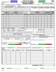 Document preview: Form TPO Travel Payment - Overpayment - Iowa