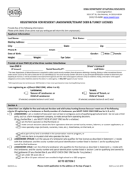 Document preview: DNR Form 542-8070 Registration for Resident Landowner/Tenant Deer & Turkey Licenses - Iowa