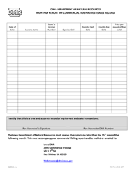 DNR Form 542-1374 Monthly Report of Commercial Roe Harvest - Iowa, Page 2