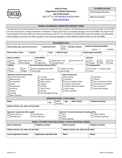 DNR Form 542-0049  Printable Pdf
