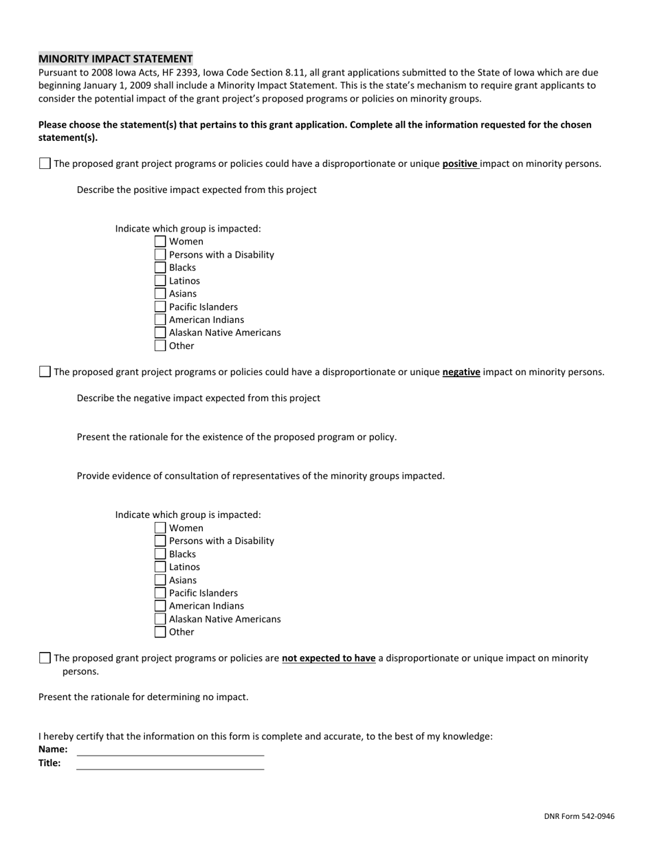 DNR Form 542-0964 Water Recreation Access Cost-Share Program Project Application - Iowa, Page 10