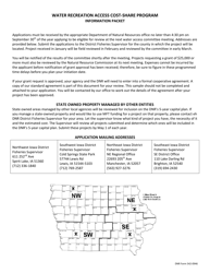 DNR Form 542-0964 Water Recreation Access Cost-Share Program Project Application - Iowa