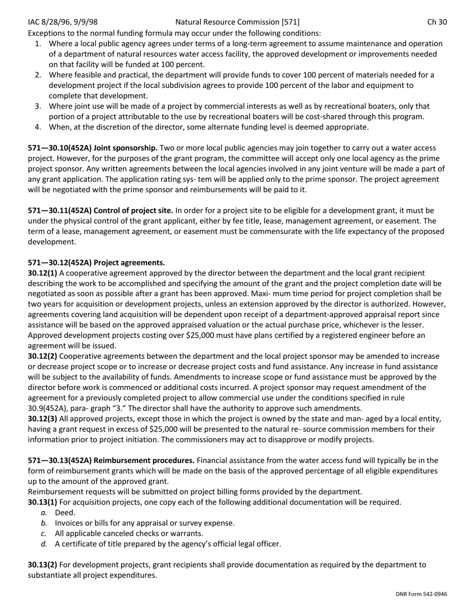 DNR Form 542-0964 Water Recreation Access Cost-Share Program Project Application - Iowa, Page 8