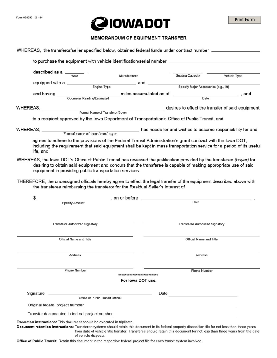 Form 020095 Fill Out, Sign Online and Download Fillable PDF, Iowa