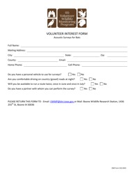 Document preview: DNR Form 542-0445 Volunteer Interest Form - Iowa