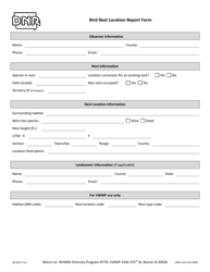 Document preview: DNR Form 542-0448 Bird Nest Location Report Form - Iowa