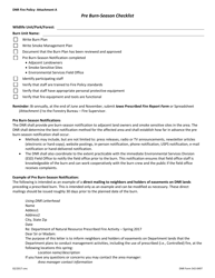 Document preview: DNR Form 542-0497 Attachment A Pre Burn-Season Checklist - Iowa
