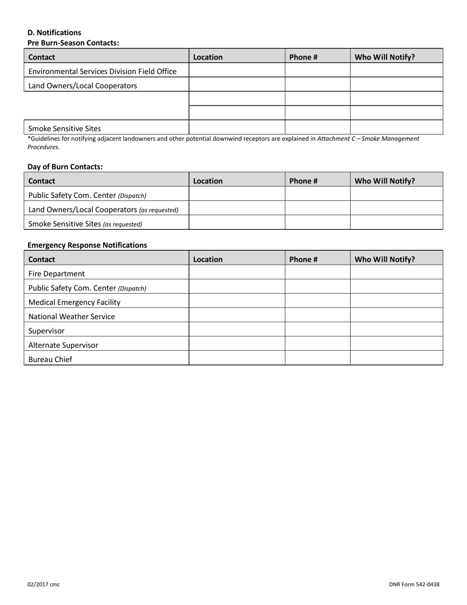 DNR Form 542-0438 Attachment B Prescribed Burn Plan - Iowa, Page 3