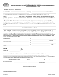 DNR Form 542-0314 Bond for Conformance With Laws, Rules, and Regulations Governing Oil, Gas, and Metallic Mineral Operations in the State of Iowa - Iowa