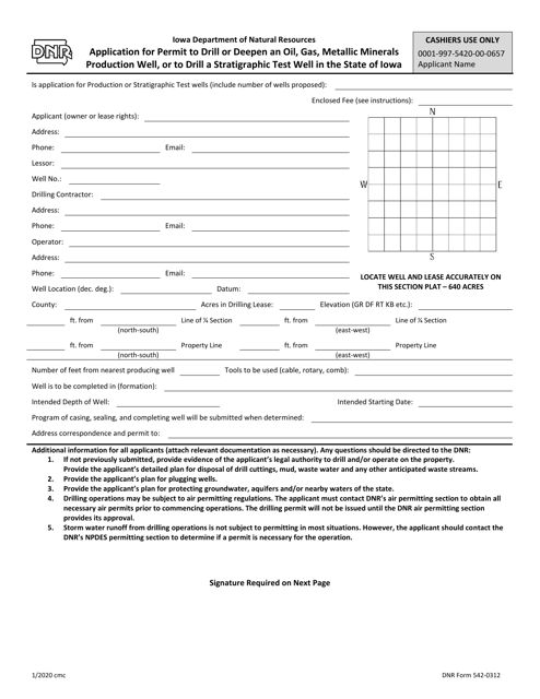 DNR Form 542-0312  Printable Pdf