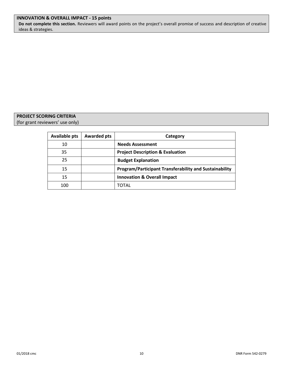 DNR Form 542-0279 Reap Grant Application - Iowa, Page 10