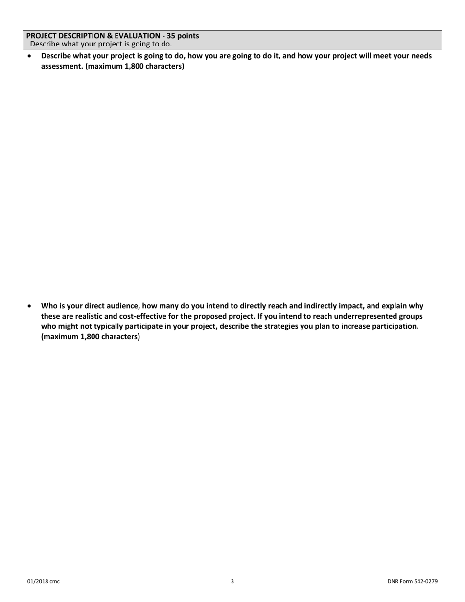 DNR Form 542-0279 Reap Grant Application - Iowa, Page 3