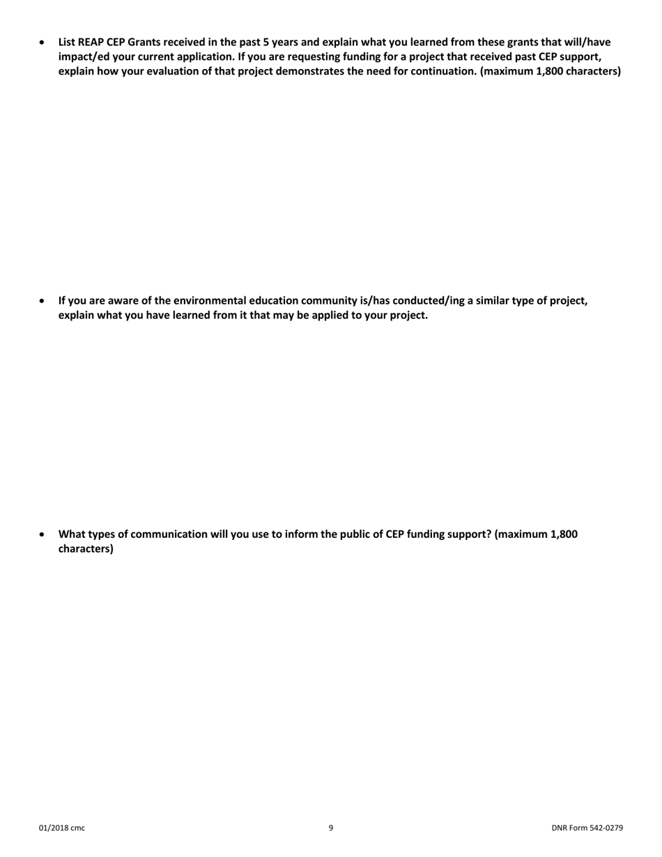 DNR Form 542-0279 Reap Grant Application - Iowa, Page 9