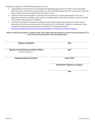DNR Form 542-1367 Application for Scientific Collector&#039;s Permit - Iowa, Page 2