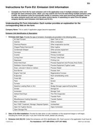 Form EU (DNR Form 542-0932) Emission Unit Information - Iowa, Page 2