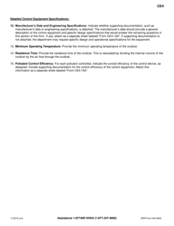 Form CE4 (DNR Form 542-0942) Control Equipment Information for Thermal Oxidation - Iowa, Page 3