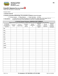 Document preview: Form EC (DNR Form 542-0945) Emission Calculations - Iowa