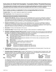 DNR Form 542-0490 Small Unit Exemption- Cummulative Notice Threshold Summary - Iowa, Page 2