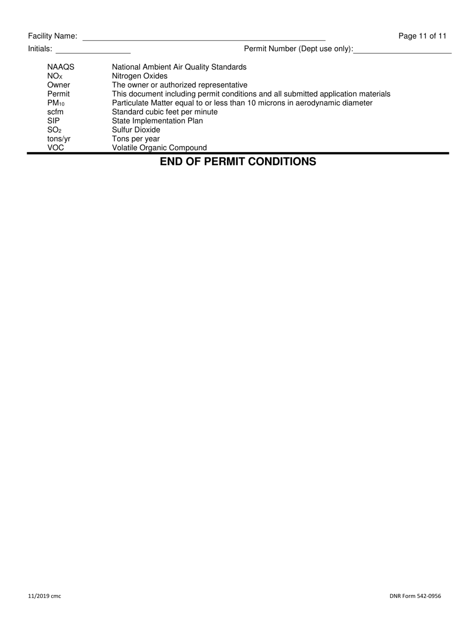 DNR Form 542-0955 Air Quality Construction Permit for a Group 2 Grain Elevator - Iowa, Page 11